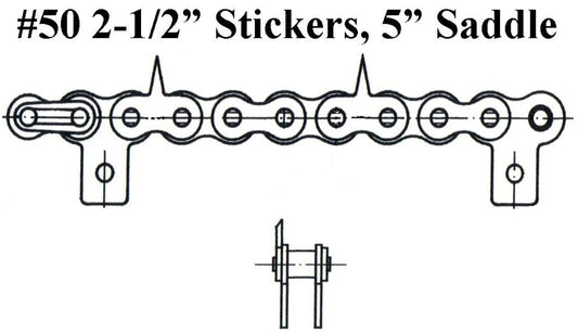 #50 2.5 CENT 5" SADD, PIN CHAIN UST