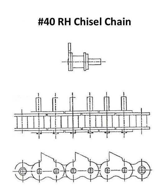 #40 RH 1"CENT CHISEL EXT LINK US TSUBAKI
