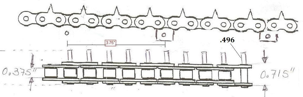 #50 1.25 CENT EXT LINK 3.75"SADDLES (PEER)