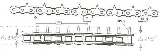 #50 1.25 CENT EXT LINK 3.75"SADDLES (PEER)
