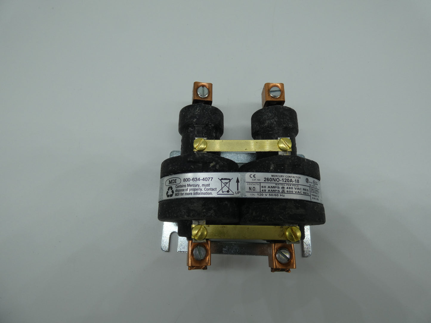 2P 60A 120V MERCURY CONTACTOR SIDE BY SIDE, 260NO-120A-18