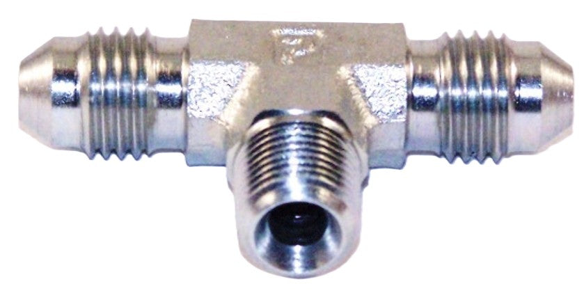 TEE 1/8NPT TO 1/4JIC, STEEL