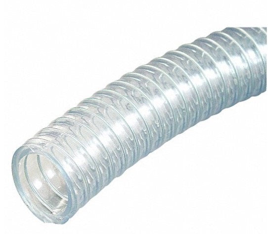 VACUUM HOSE 1-1/2" CLEAR WIRE REINFORCED FG PVC