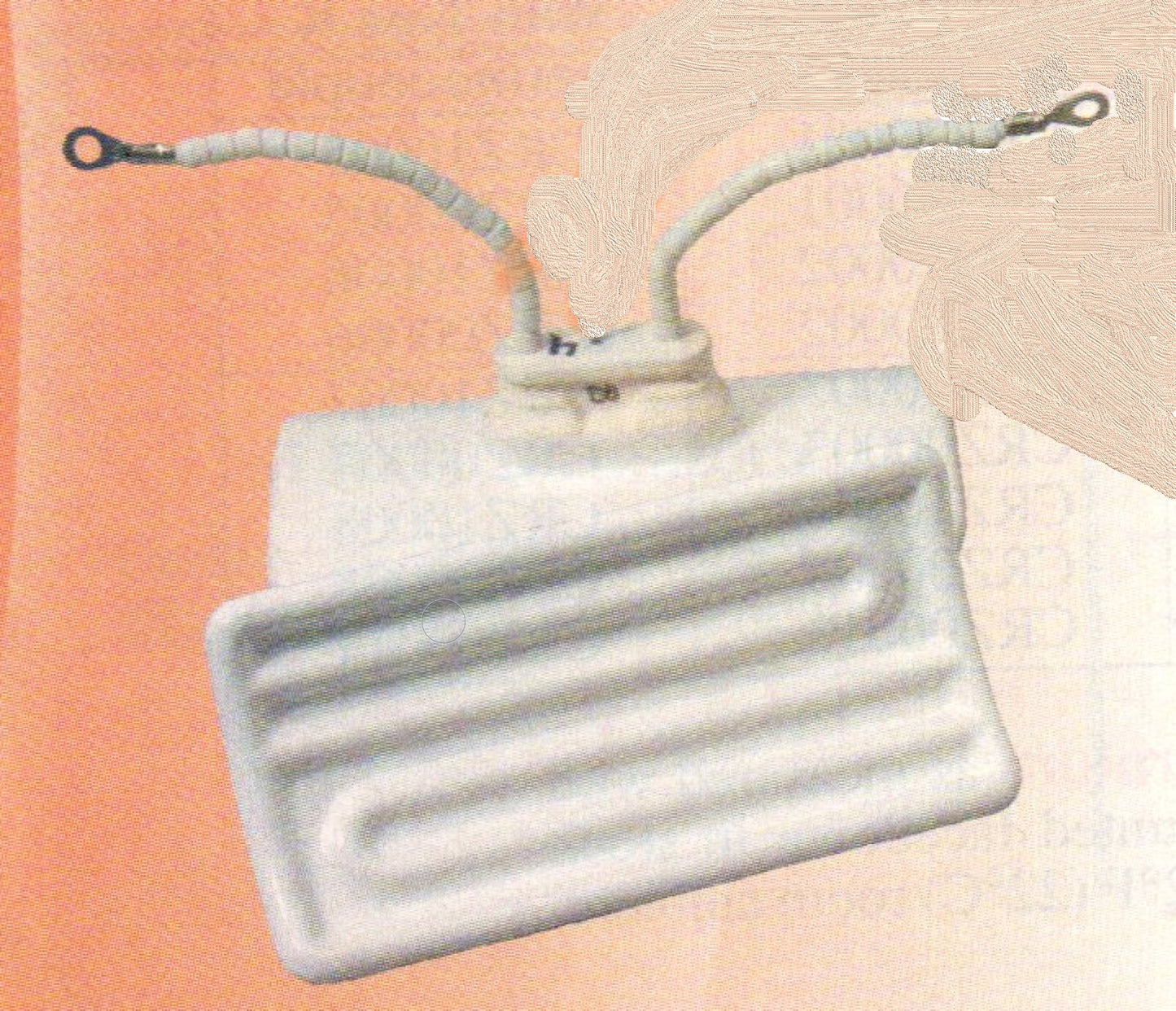 CERAMIC 220V 325W 3X5 WHITE  6" LDS W/ #8 RNG TERM