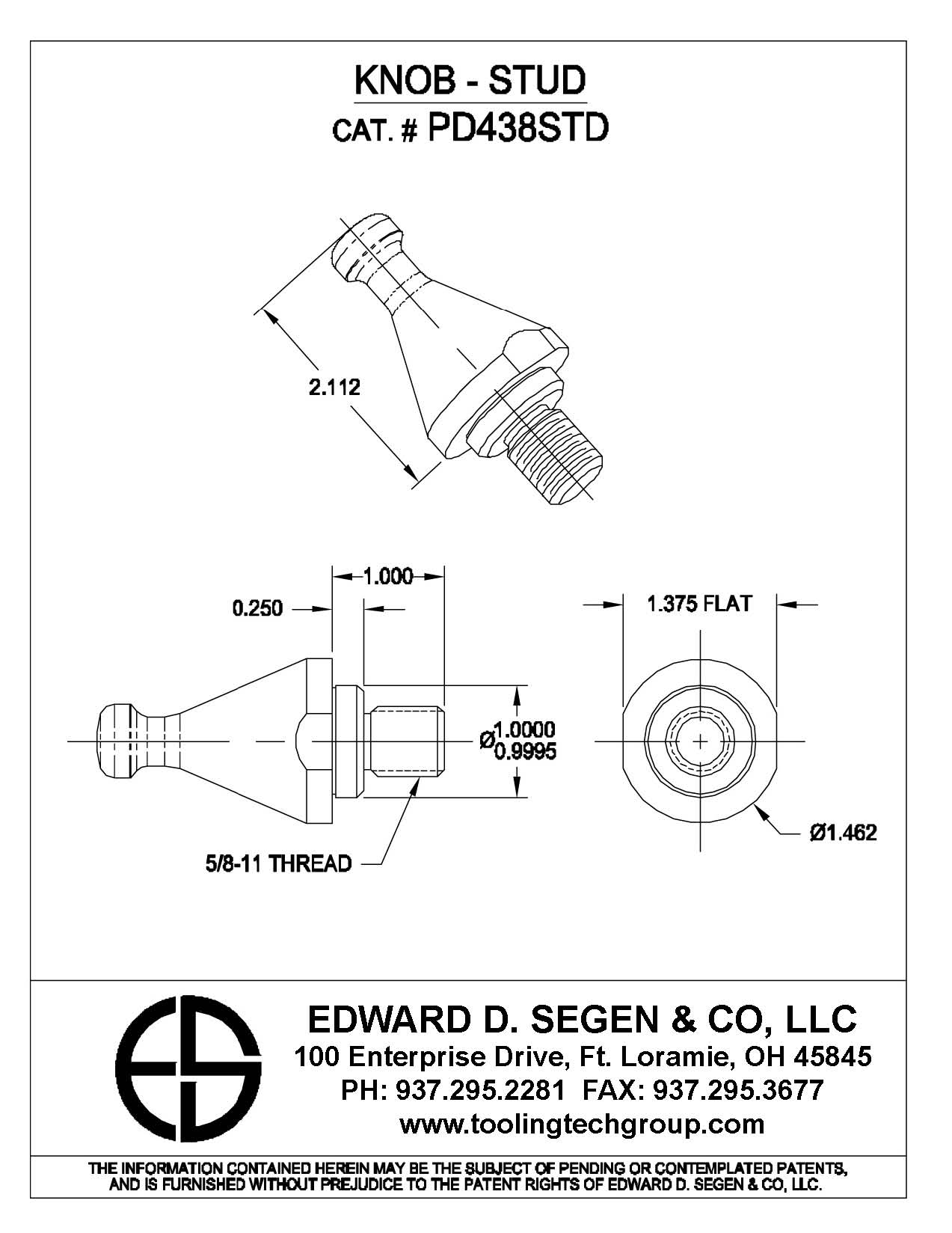 STUDDED KNOB PD438STD