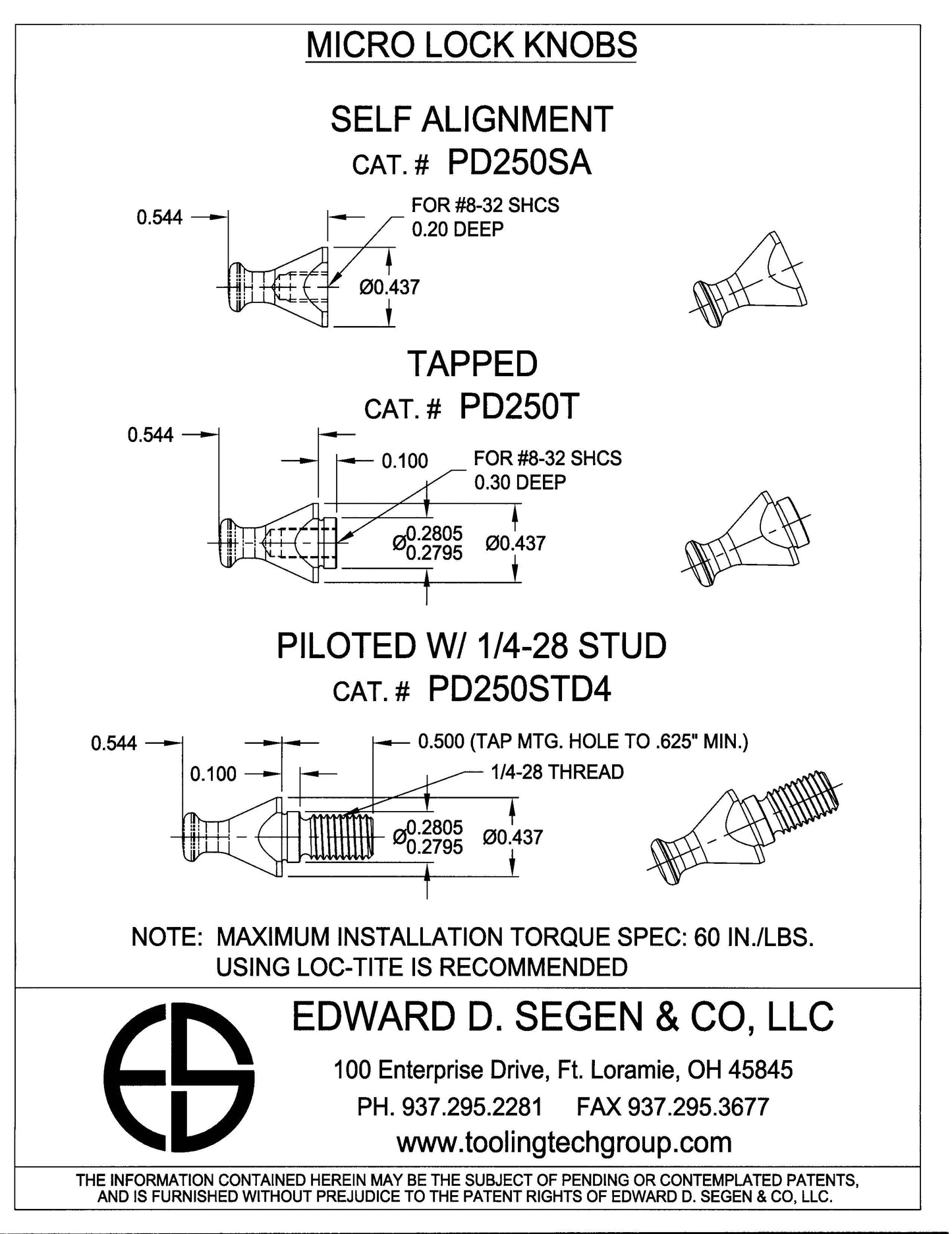 SEGEN MICRO STUDDED KNOB PD250STD4