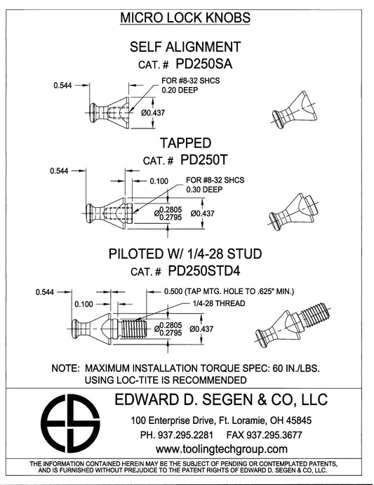 SEGEN MICRO STUDDED KNOB PD250STD4