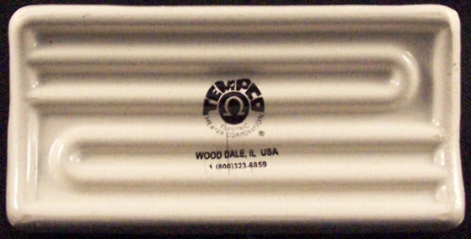 CERAMIC 240V 325W 3X5 W/K TC WHITE  6" leads